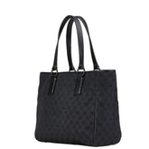 グッチ GGキャンバス トートバッグ ショルダーバッグ 113017 ブラック キャンバス レザー レディース GUCCI 【中古】